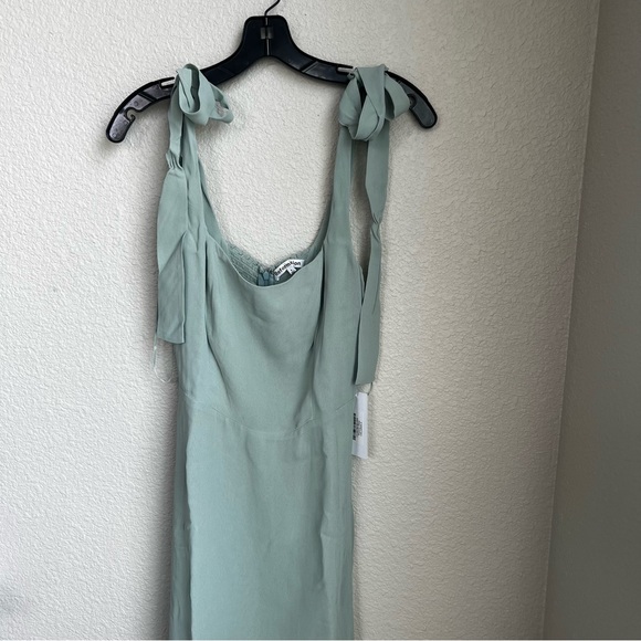 NWT Reformation Celadon Green Westerly Tie Strap Maxi Dress Size 6 - Picture 8 of 13